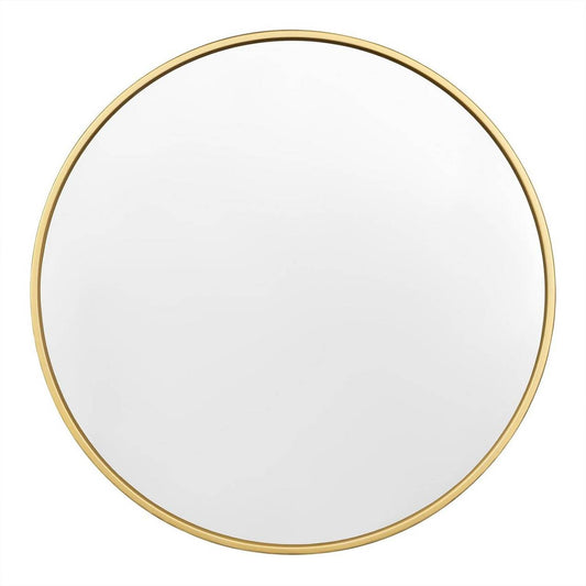 24goodz Round Wall Mirror - Crystal Clear Reflection - Minimalist and Luxurious Design - Metal and MDF - Black - 81 cm