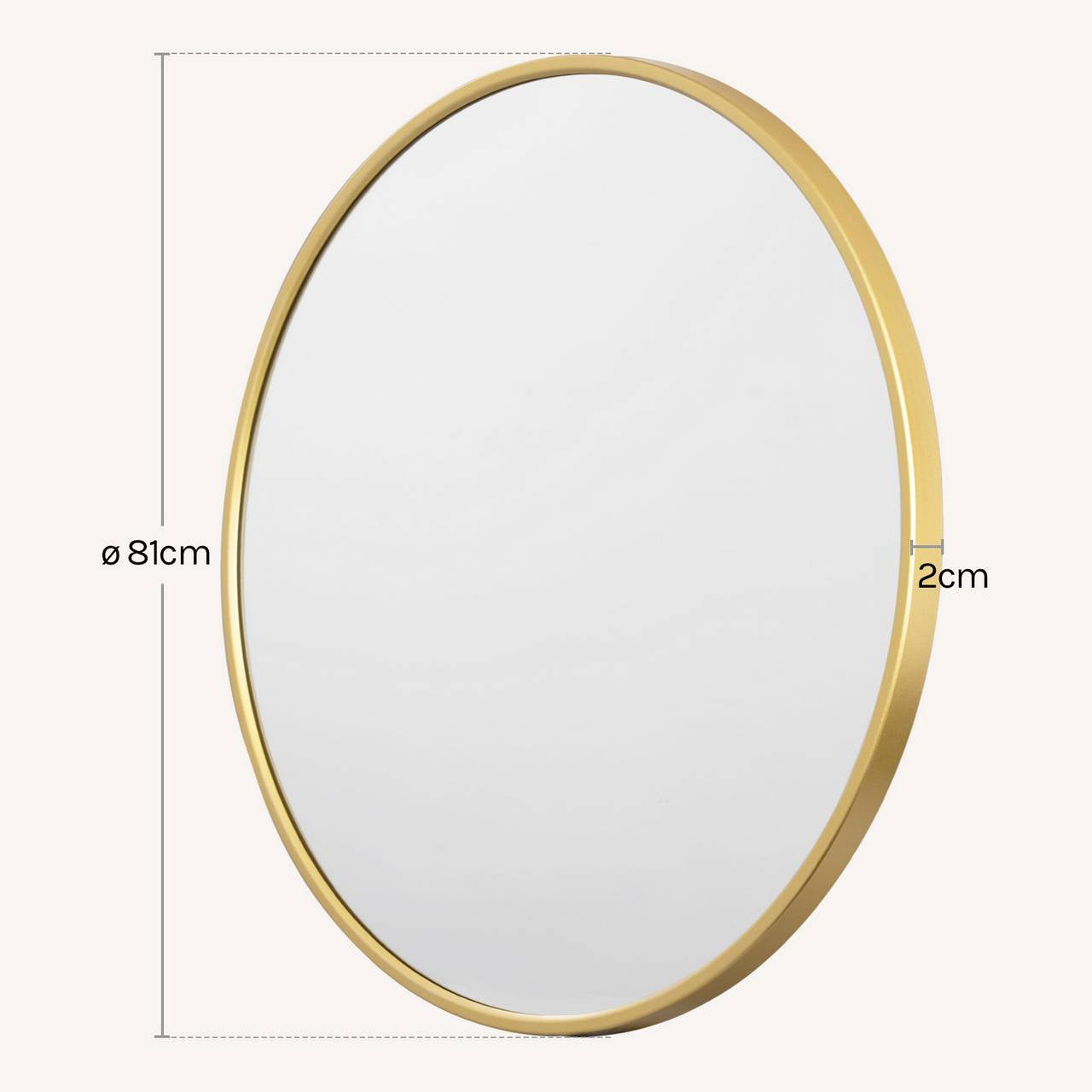 24goodz Round Wall Mirror - Crystal Clear Reflection - Minimalist and Luxurious Design - Metal and MDF - Black - 81 cm