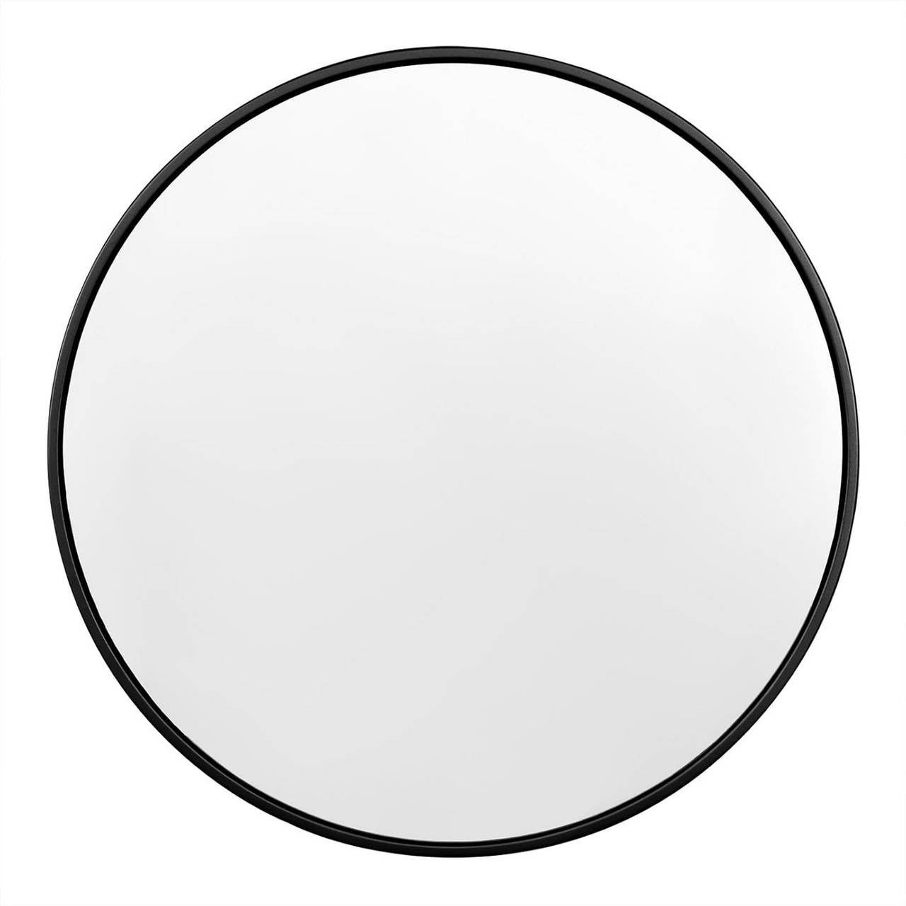 24goodz Round Wall Mirror - Crystal Clear Reflection - Minimalist and Luxurious Design - Glass and MDF - Black - 81 cm