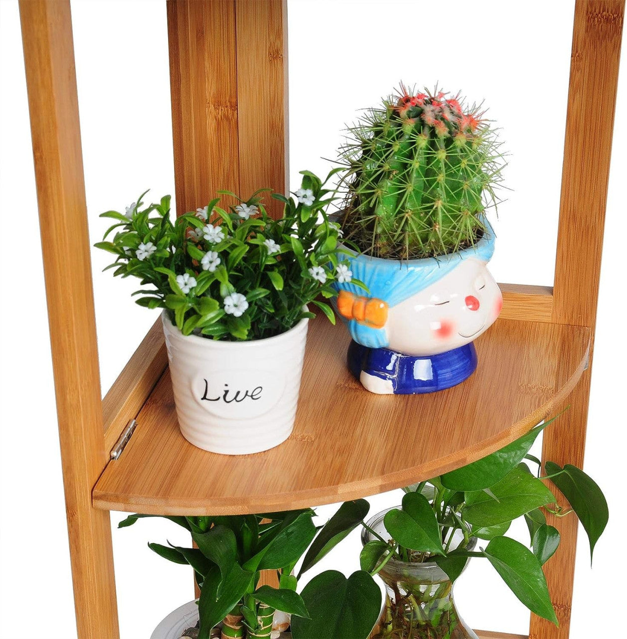 24goodz Bamboo Standing Shelf - Stylish and Functional - 100% Bamboo - For Home and Office - Natural - br