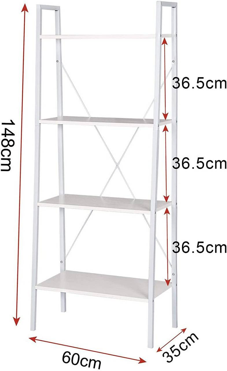 24goodz Standing Shelf - Versatile Storage Solution - Sturdy and Stylish - MDF and Steel - White and Light Oak - whe