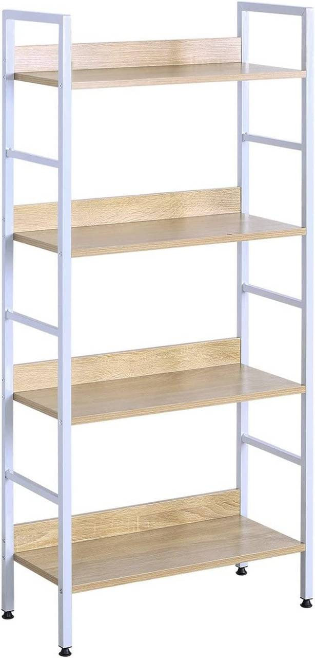 24goodz Standing Shelf - Modern Design - Easy to Assemble - MDF - For Home & Office - Light Oak - hei