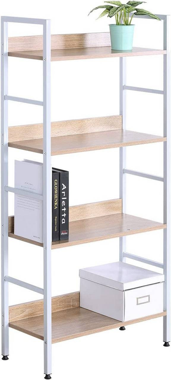 24goodz Standing Shelf - Modern Design - Easy to Assemble - MDF - For Home & Office - Light Oak - hei
