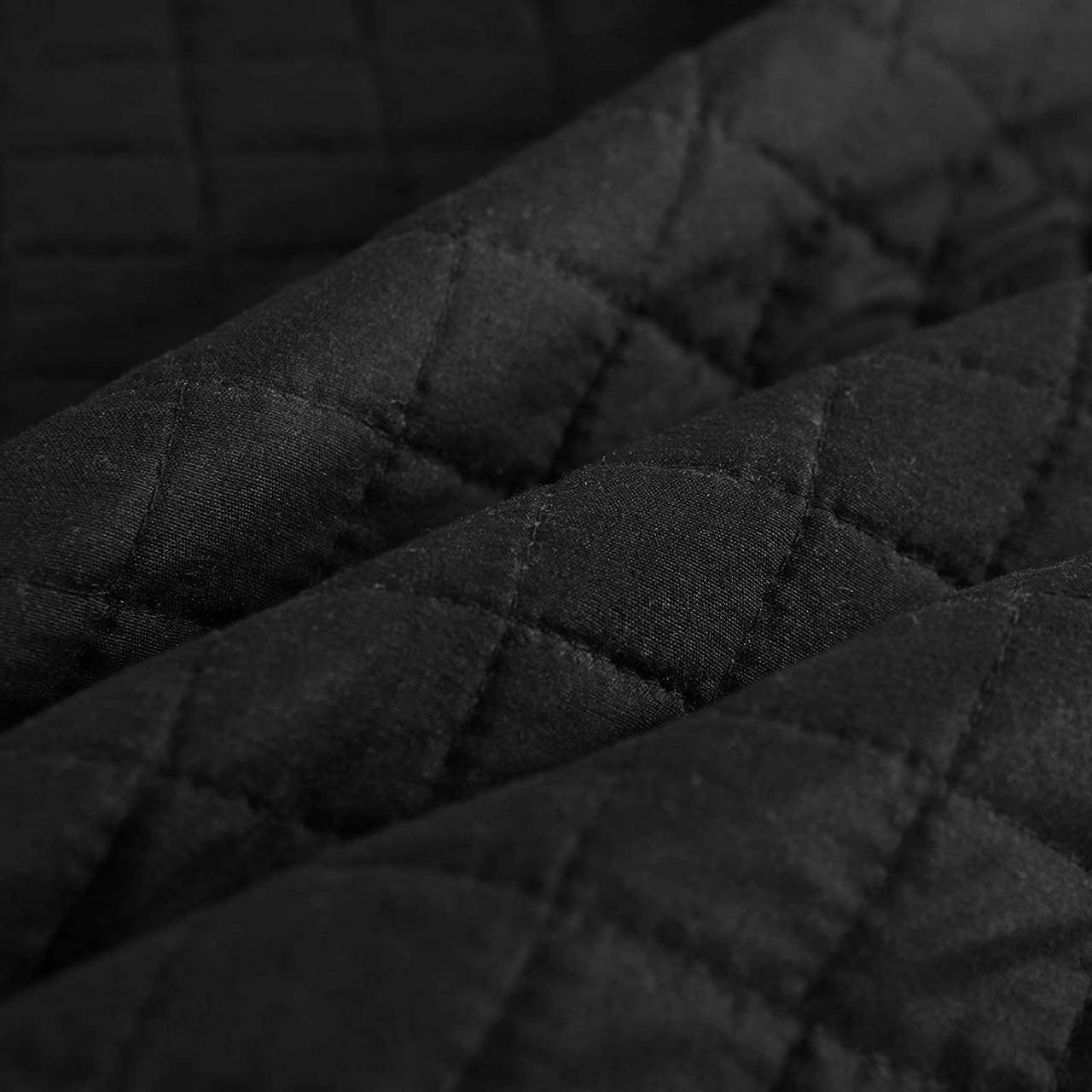 24goodz Reversible Patchwork Quilt - Cozy and Stylish - 100% Polyester - For All Bedrooms - Black - 220 x 240 cm - sz