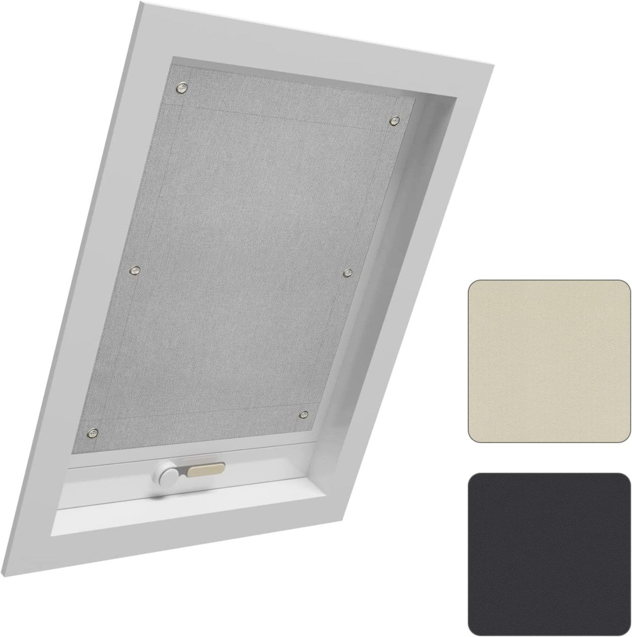 24goodz Thermal Skylight Roller Blind - 100% Light Blocking - Polyester - For Home Use - Grey 60x73 cm - dgr