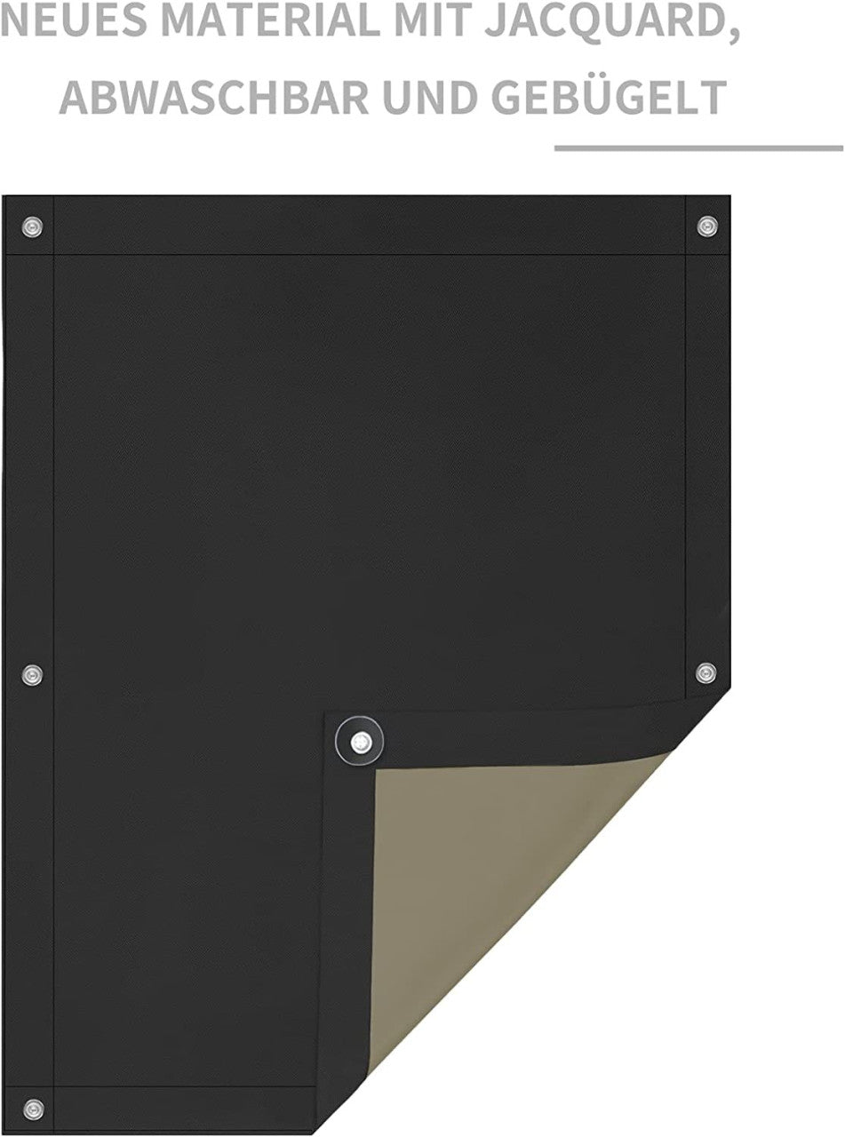 24goodz Thermal Skylight Roller Blind - 100% Light Blocking - Polyester - For Home & Office - Black 96x115 cm - sz