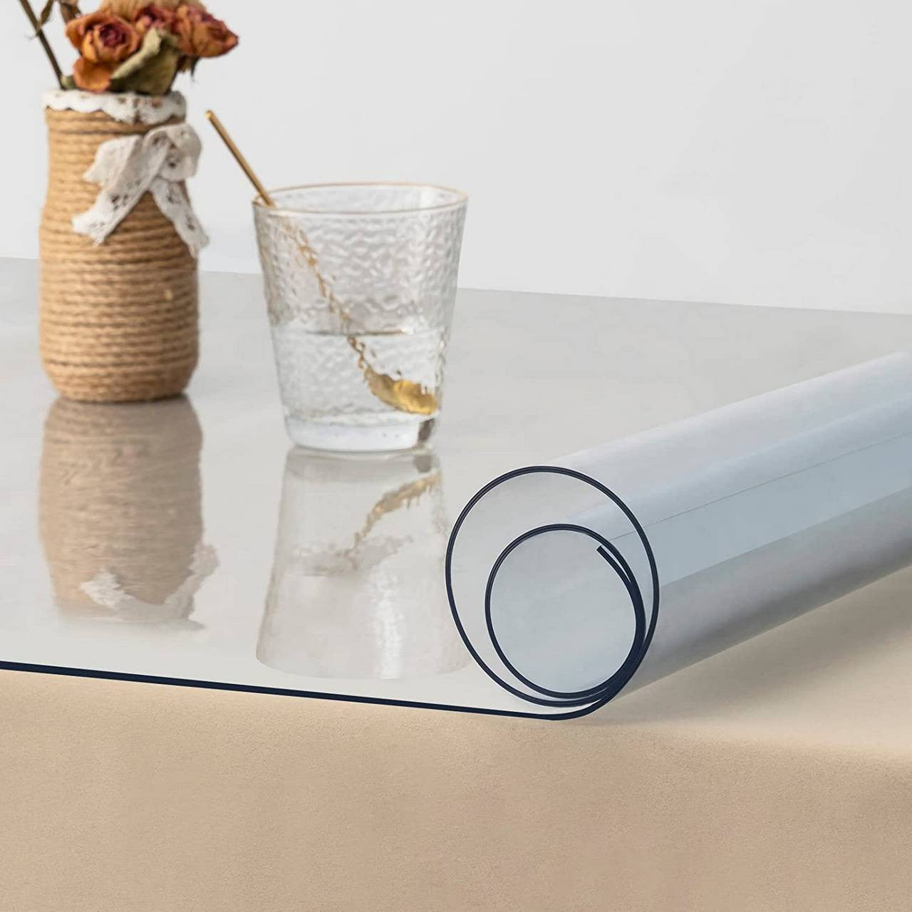 24goodz Transparent PVC Table Protector - Durable and Waterproof - 2 mm Thick - For Home and Office - 70 x 120 cm - tp