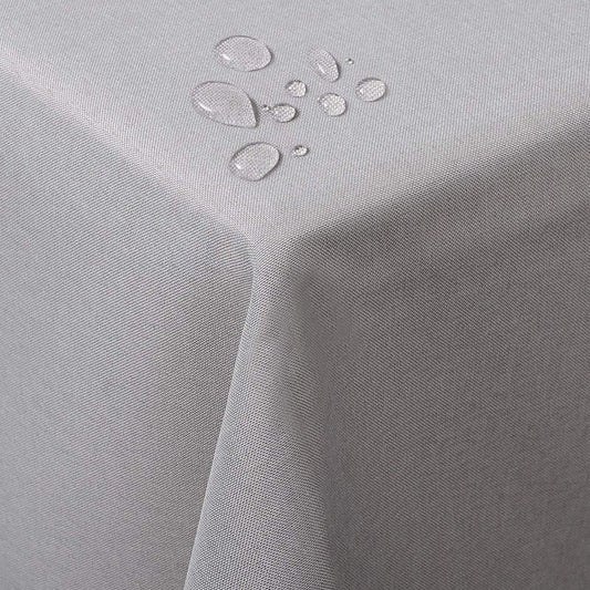 24goodz Rectangular Tablecloth - Water-Repellent - Easy Care - 100% Polyester - Light Grey - 130x260 cm - hgr