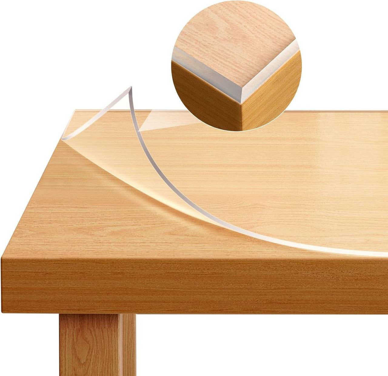 24goodz Transparent Tablecloth Protector - Perfect Scratch and Stain Protection - Easy to Clean - PVC - For Dining Areas - 70 x 110 cm