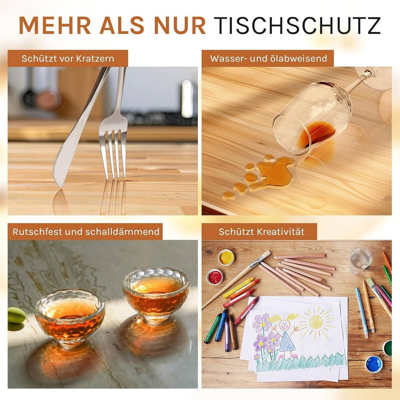 24goodz Transparent Table Protector - Perfect Scratch and Stain Protection - Easy to Clean - PVC - For Every Home - 80 x 120 cm