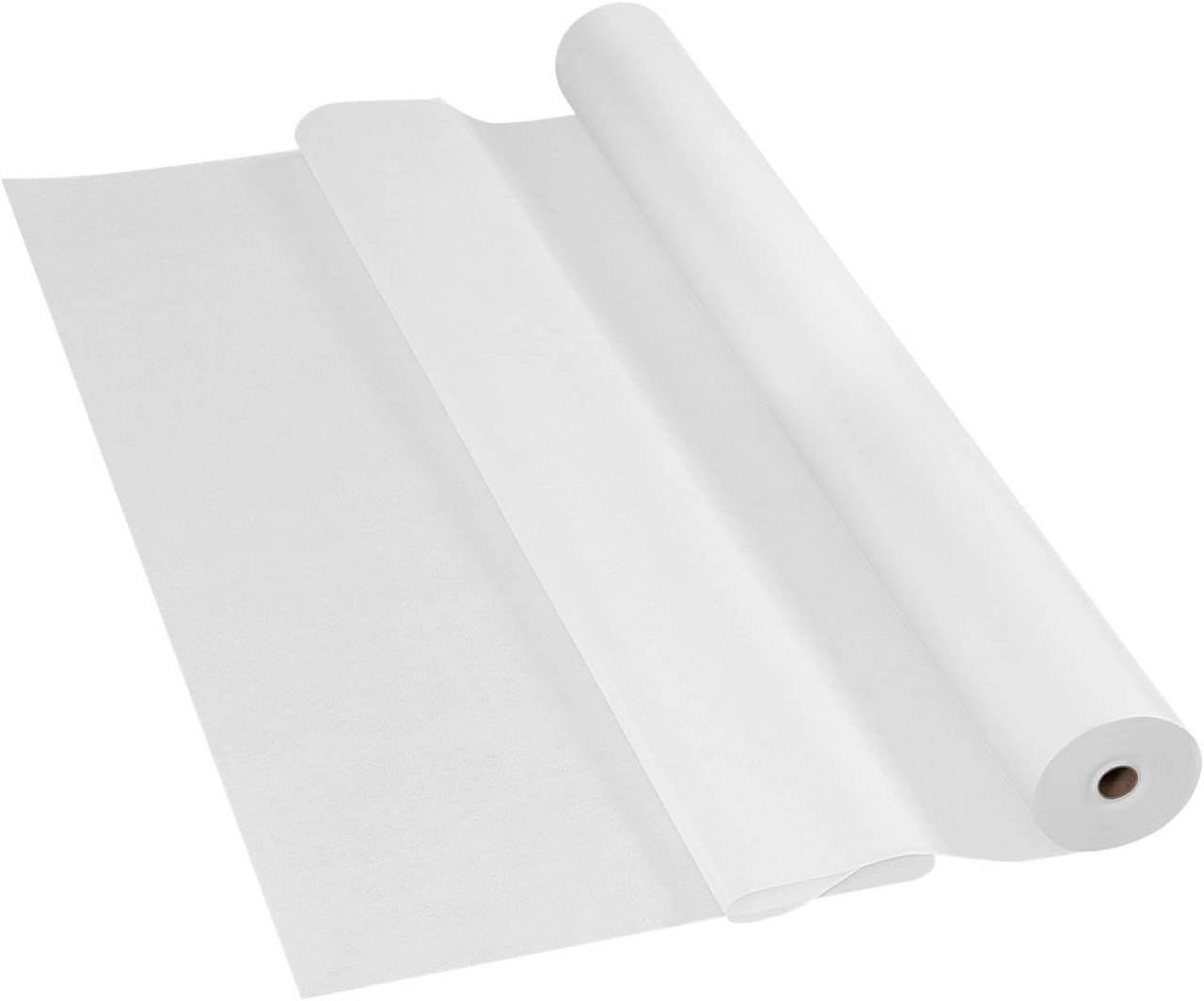 24goodz Disposable Non-Woven Tablecloth Roll - Eco-Friendly & Hypoallergenic - Non-Woven Fabric - For All Occasions - White 1.18 x 25 m