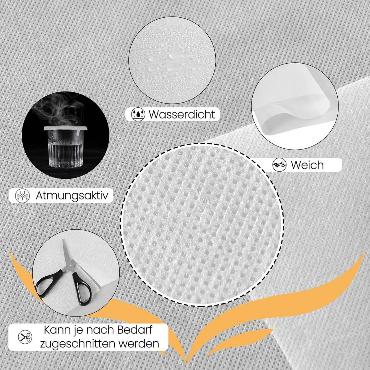 24goodz Disposable Non-Woven Tablecloth Roll - Eco-Friendly & Hypoallergenic - Non-Woven Fabric - For All Occasions - White 1.18 x 25 m