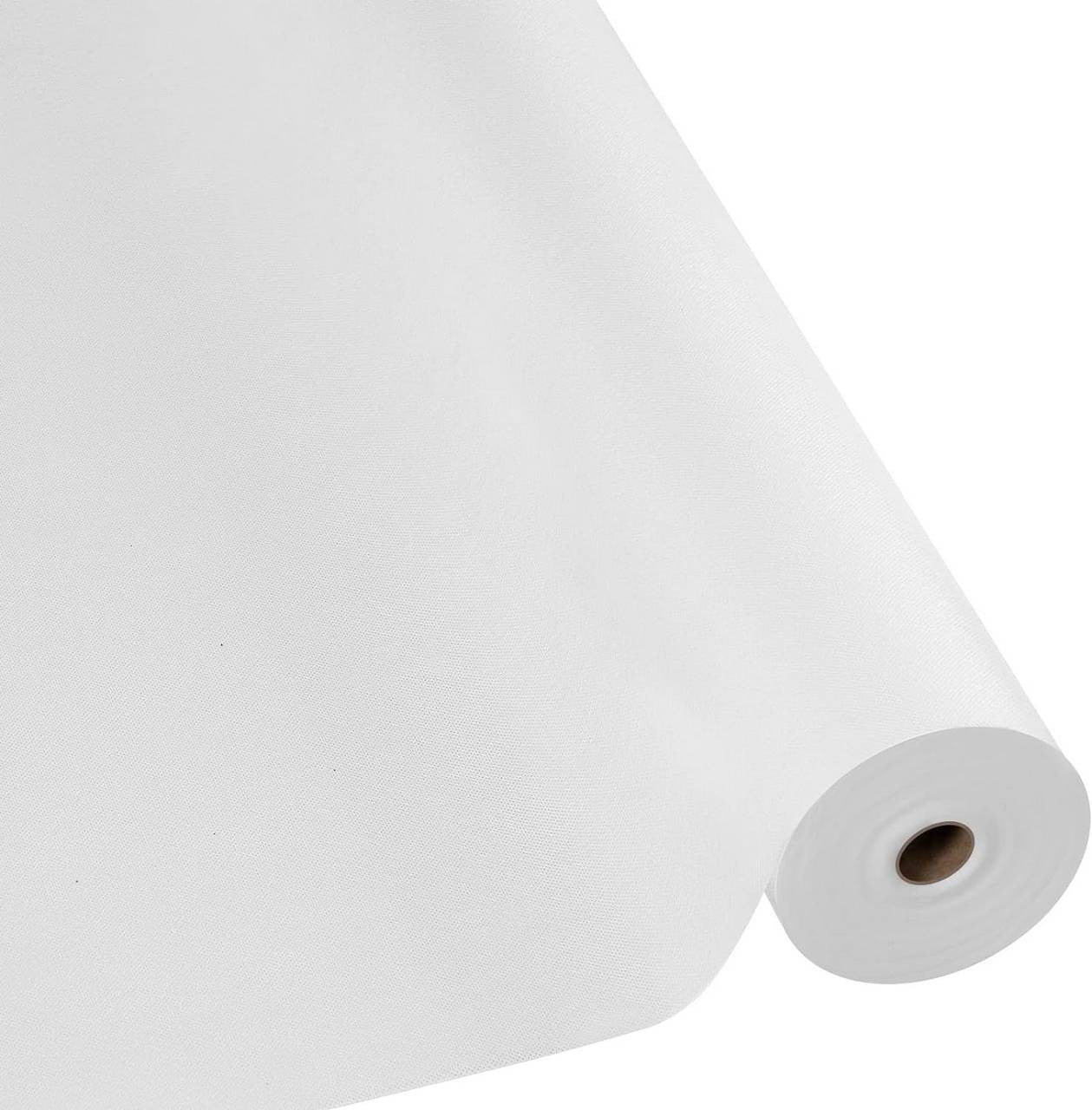 24goodz Disposable Non-Woven Tablecloth Roll - Eco-Friendly & Hypoallergenic - Non-Woven Fabric - For All Occasions - White 1.18 x 25 m