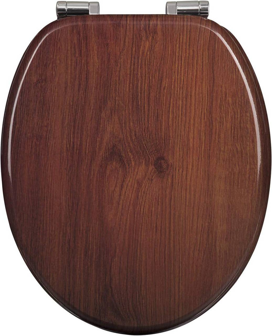 24goodz Toilet Seat with Soft-Close Mechanism - Antibacterial and Water-Resistant - MDF - Universal Fit - Dark Beech