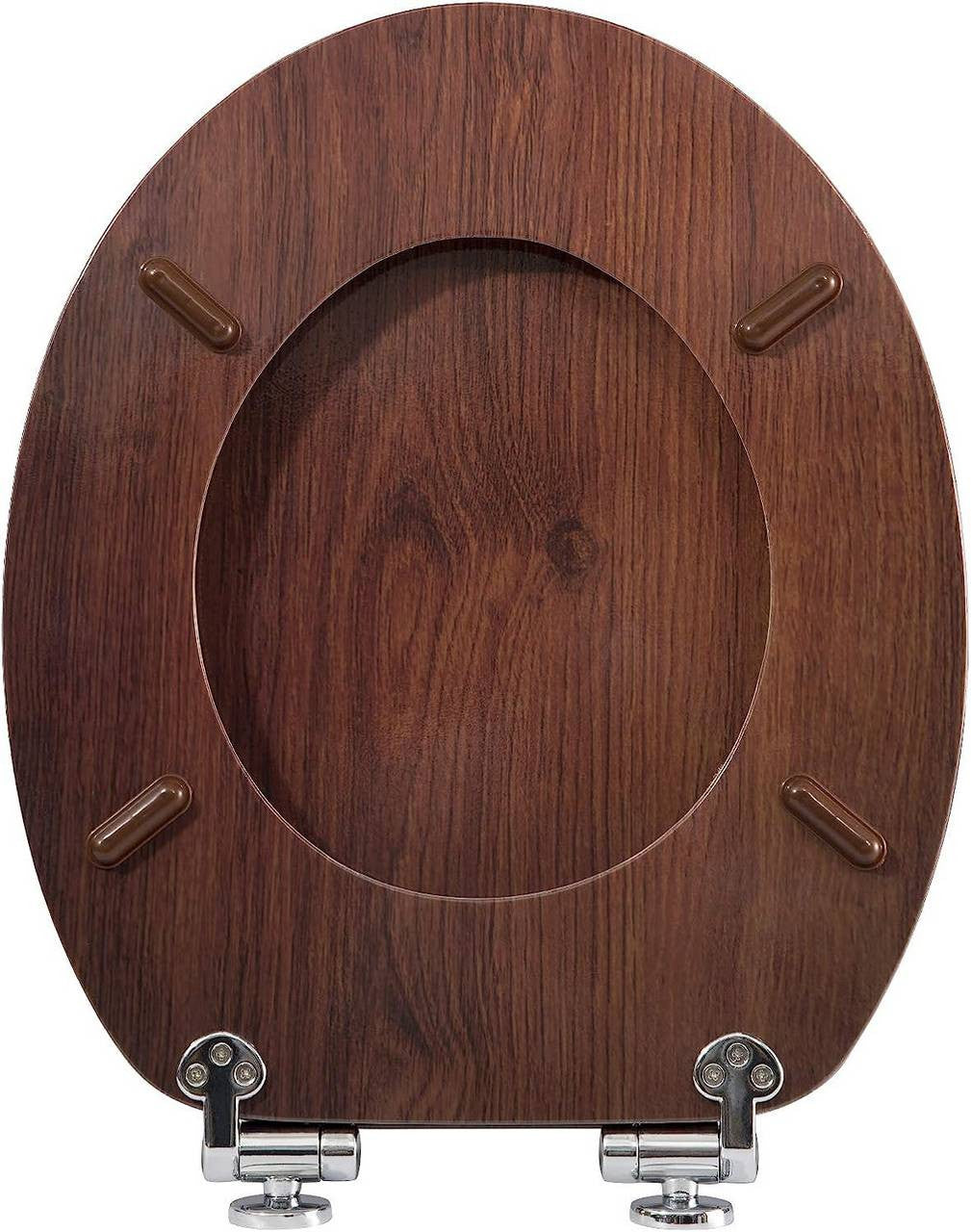 24goodz Toilet Seat with Soft-Close Mechanism - Antibacterial and Water-Resistant - MDF - Universal Fit - Dark Beech