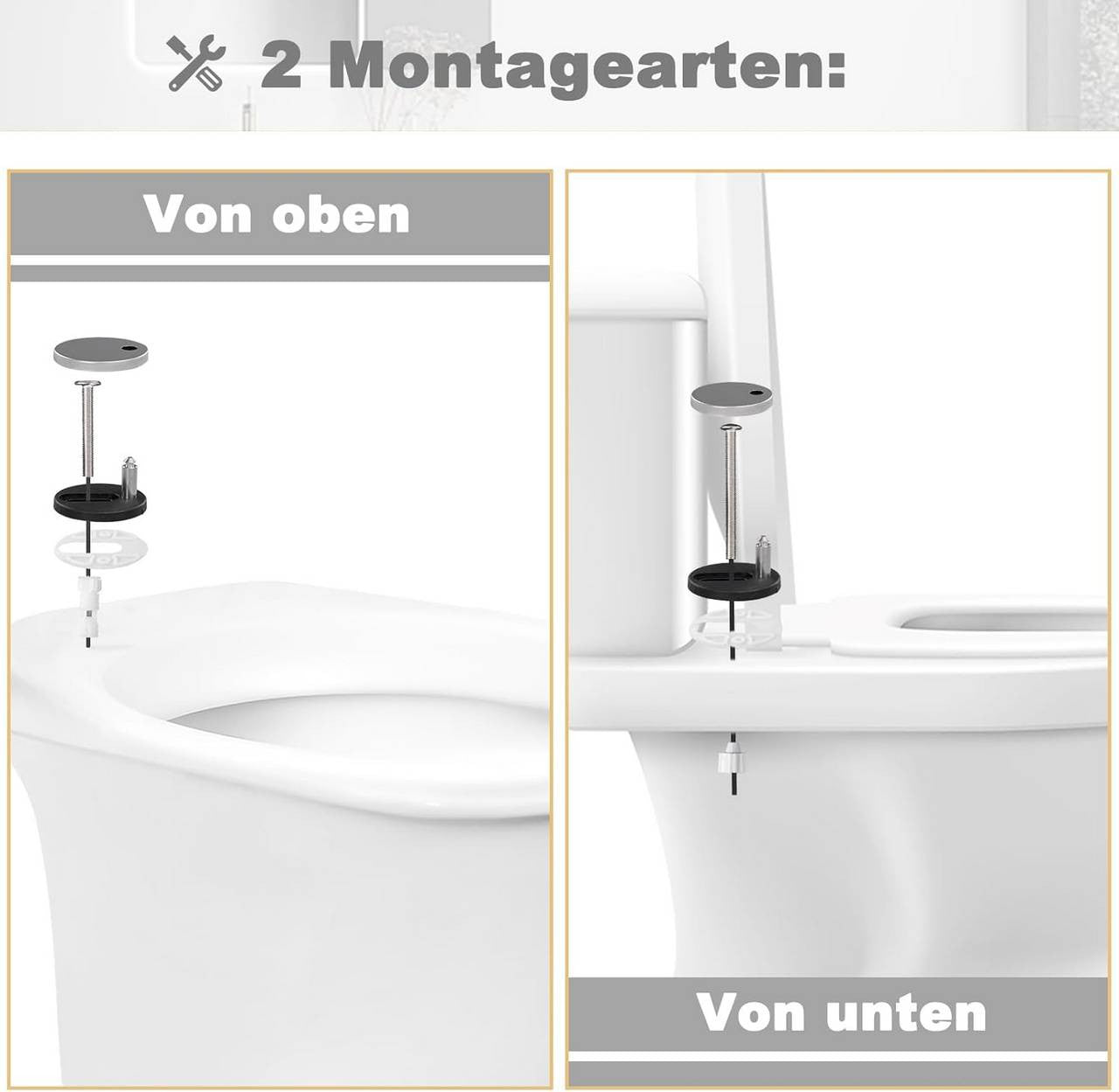 24goodz Soft Close Toilet Seat - High-Quality Thermoset Material - Quick Release Mechanism - Thermoset + Stainless Steel - O-Shaped - 37 x 47.5 cm