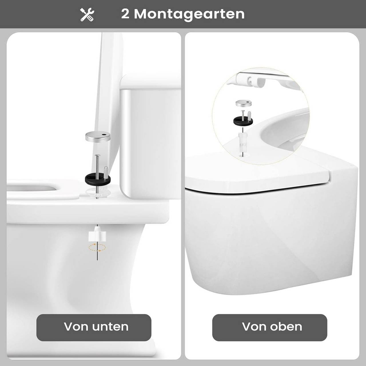 24goodz Soft Close Toilet Seat - High-Quality and Durable - Thermoset and Stainless Steel - For Standard Oval Toilets - 37 x 47.5 cm