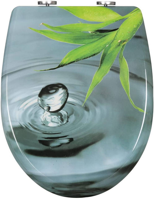 24goodz Soft-Close Toilet Seat - Easy to Clean - Durable Duroplast - For Everyone - Light Green