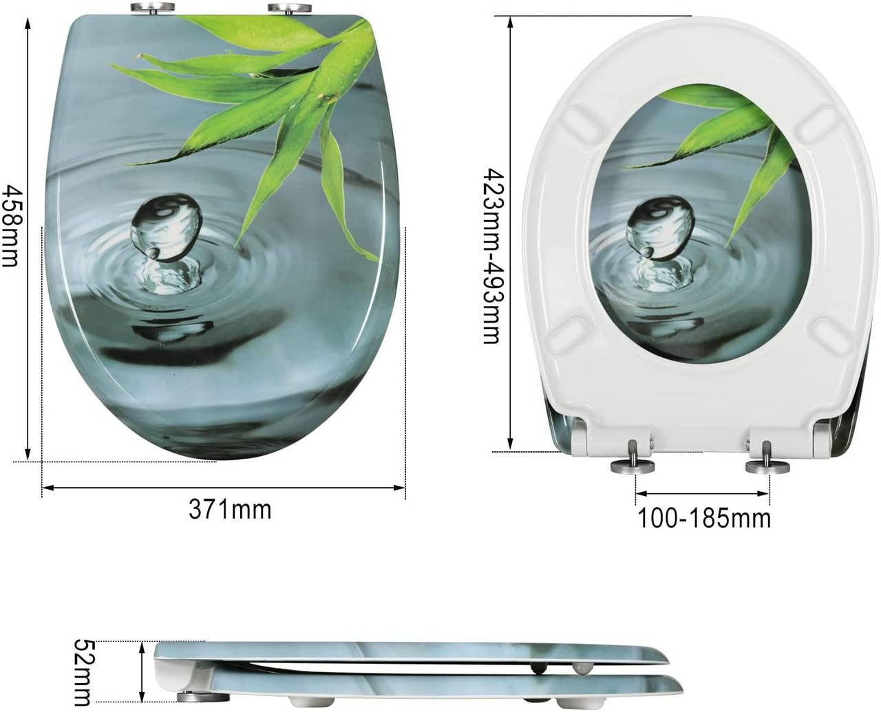 24goodz Soft-Close Toilet Seat - Easy to Clean - Durable Duroplast - For Everyone - Light Green