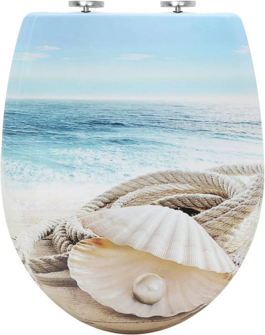 24goodz Soft-Close Toilet Seat - Whisper-Quiet Closure - Duroplast - Universal Oval Shape - White