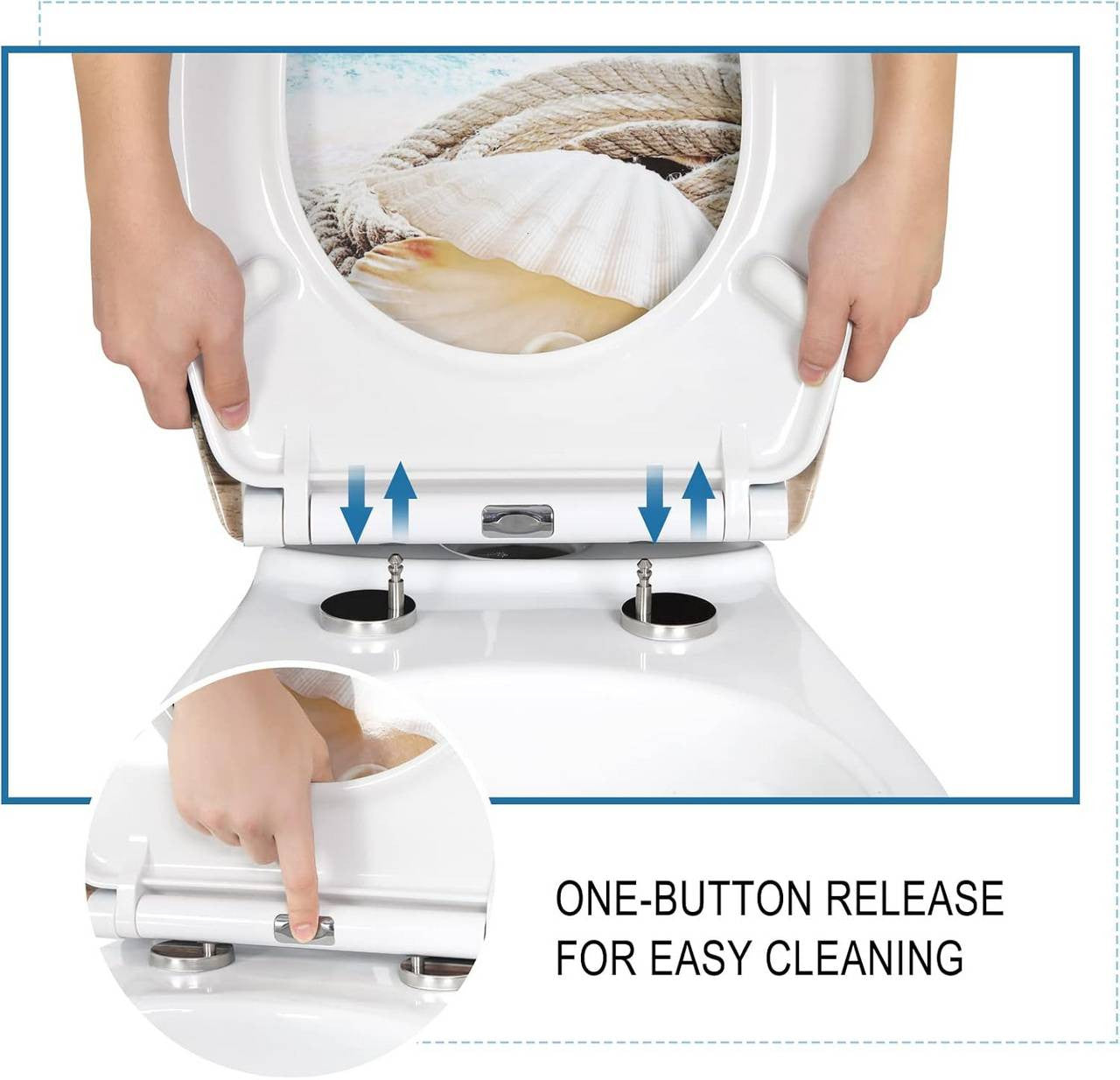 24goodz Soft-Close Toilet Seat - Whisper-Quiet Closure - Duroplast - Universal Oval Shape - White