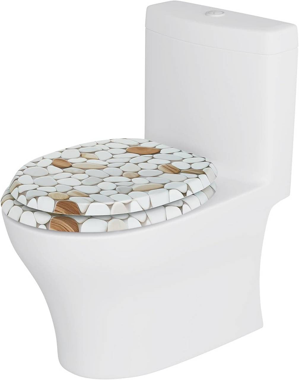 24goodz Soft Close Toilet Seat - Quiet and Gentle Closing - MDF - For Standard O-Shaped Toilets - 37.8 x 43.5 cm