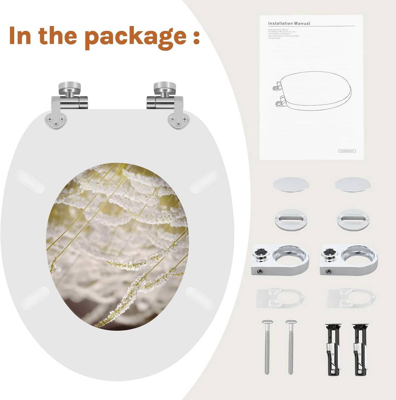 24goodz Soft-Close Toilet Seat - Silent Closing Mechanism - Easy to Clean - MDF - Universal Fit - White