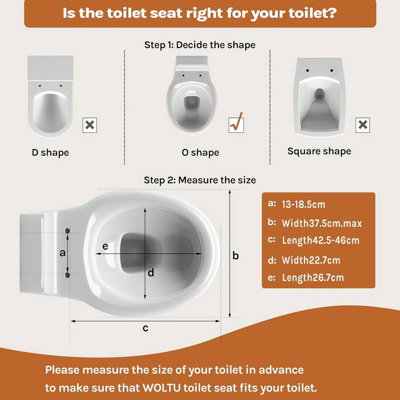 24goodz Soft-Close Toilet Seat - Quiet and Safe Closing - MDF - For All O-Shaped Toilets - 46 x 37.5 cm