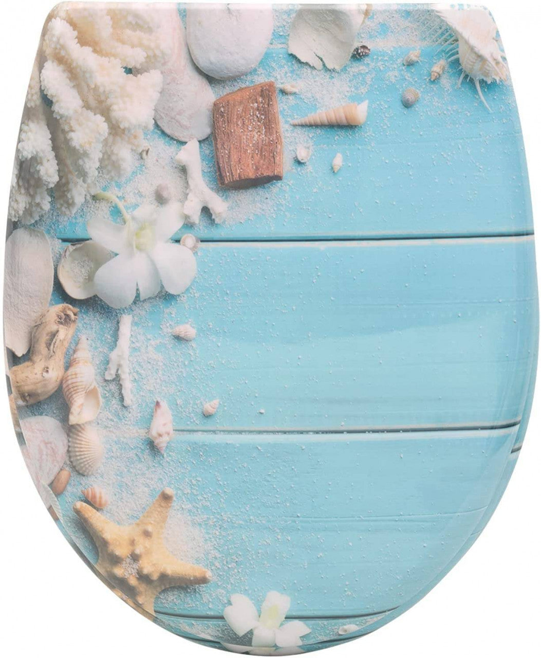 24goodz Soft-Close Toilet Seat - Easy to Clean - Durable Duroplast - For Standard Oval Toilets - Printed + White
