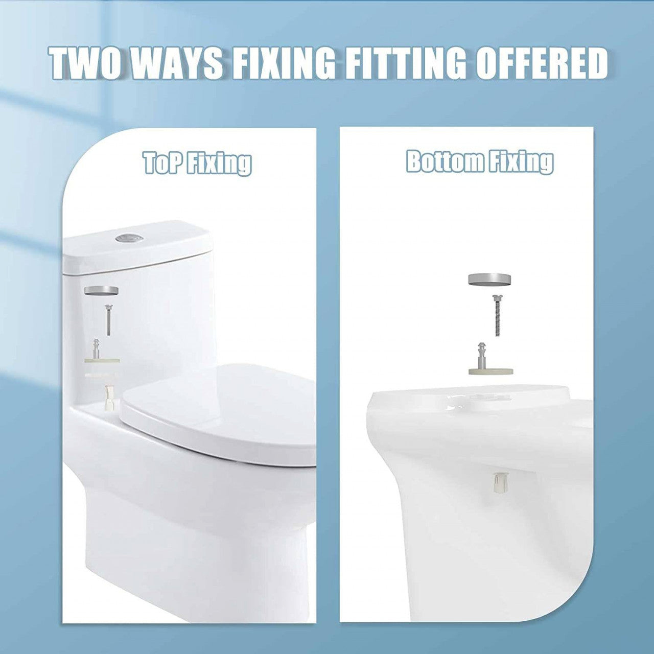 24goodz Soft-Close Toilet Seat - Easy to Clean - Durable Duroplast - For Standard Oval Toilets - Printed + White