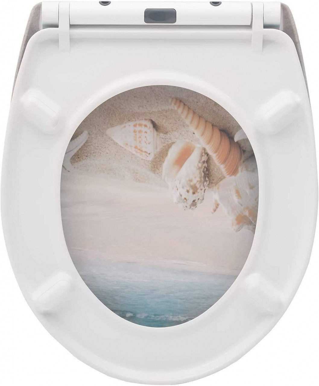 24goodz Toilet Seat with Soft-Close Mechanism - Durable and Easy to Clean - Duroplast - Suitable for Standard O-Shaped Toilets - Better Sand Beach