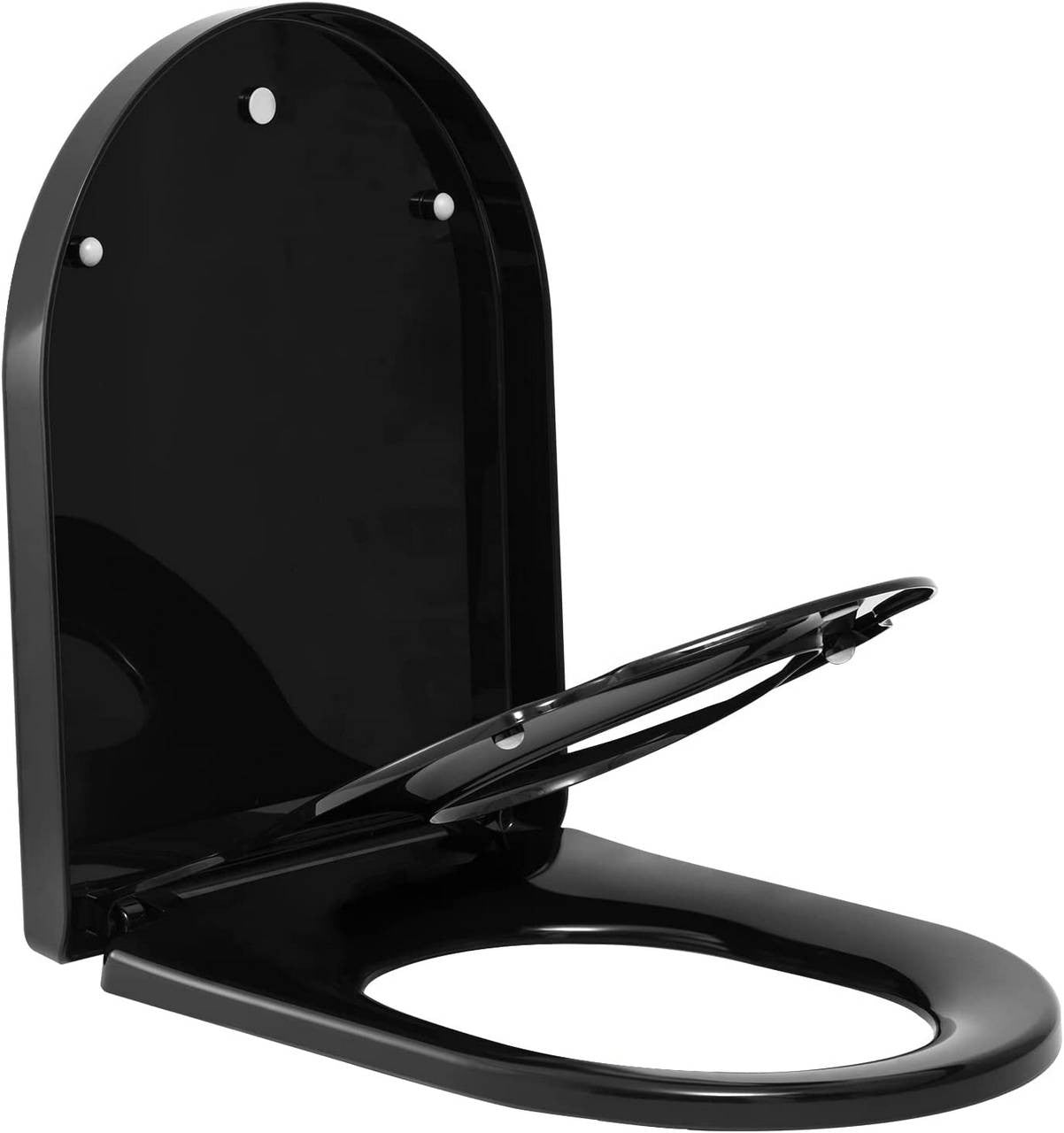 24goodz Family Toilet Seat with Child Seat - Soft-Close Mechanism - Durable Plastic - For Families - Black/White