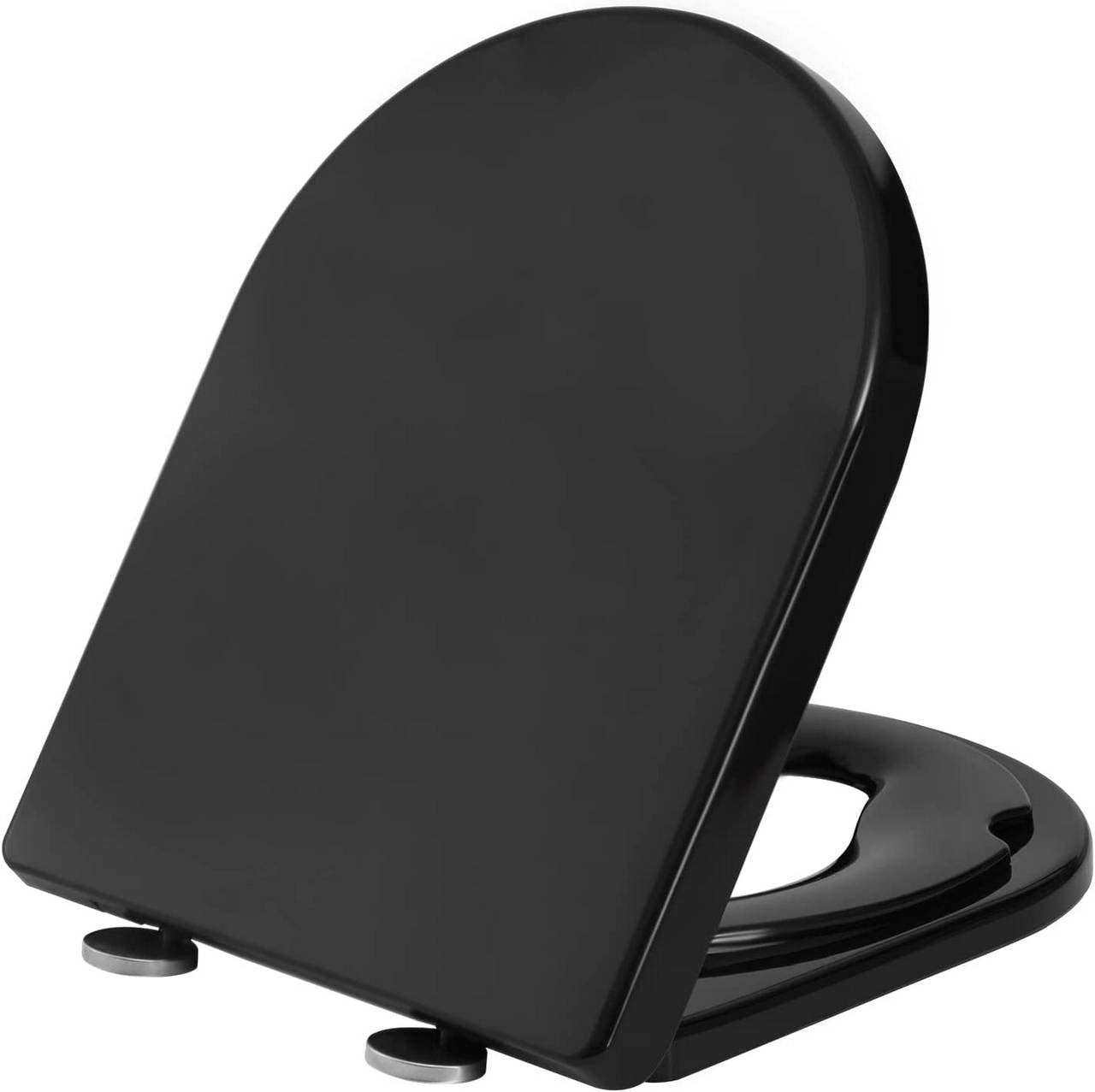 24goodz Family Toilet Seat with Child Seat - Soft-Close Mechanism - Durable Plastic - For Families - Black/White