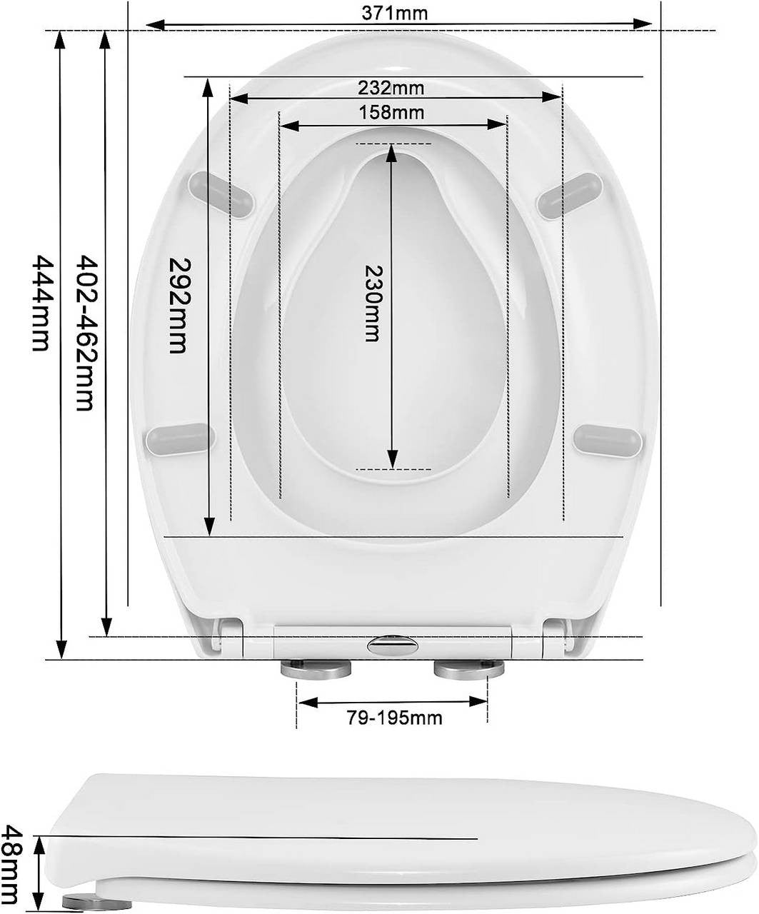 24goodz Toilet Seat with Child Seat - Safe and Healthy for Kids - Soft-Close Mechanism - O-shaped Toilets - White