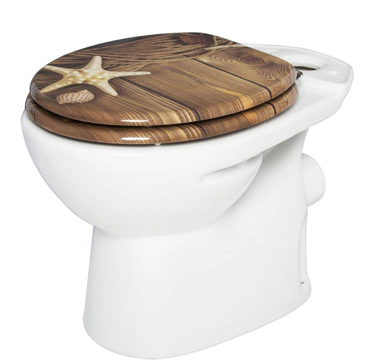 24goodz MDF Toilet Seat with Soft Close Mechanism - Durable and Long-lasting - MDF Wood Core - Ideal for Families - Multi-coloured - 37.7 x 43.6 cm