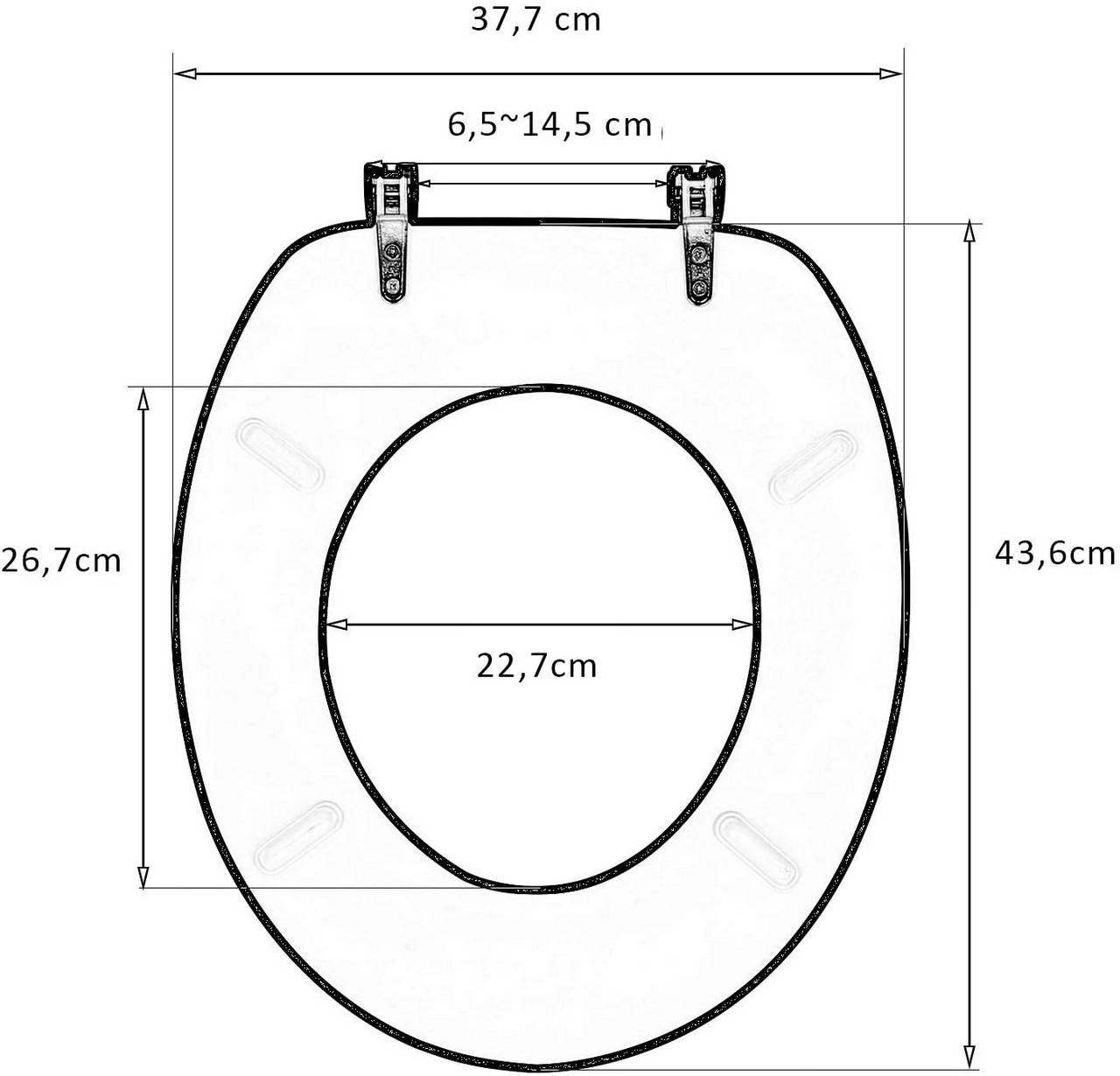 24goodz Soft-Close Toilet Seat - Quiet Closure Mechanism - Antibacterial and Water-Resistant - MDF - Universal Fit - Oval Shape