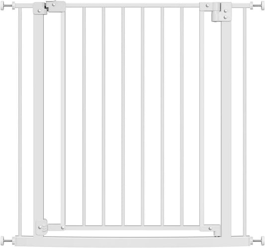 24goodz Adjustable Safety Gate - Dual Safety Mechanism - Durable Metal Frame - For Children and Pets - White