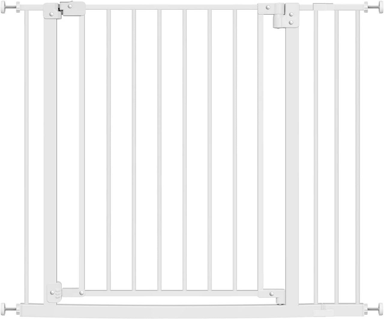 24goodz Baby Safety Gate - Adjustable Width - Self-Closing Mechanism - Metal - For Children 6-24 Months - White