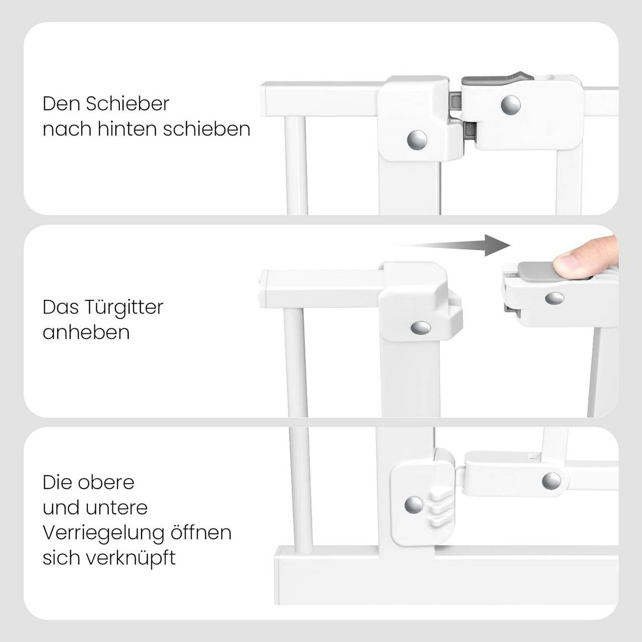 24goodz Baby Safety Gate - Adjustable Width - Self-Closing Mechanism - Metal - For Children 6-24 Months - White