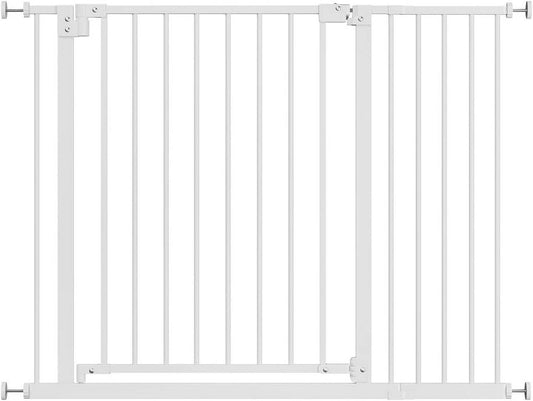 24goodz Safety Gate - Double Locking Mechanism - Self-Closing - Metal + Plastic - For Children 6-24 Months - White