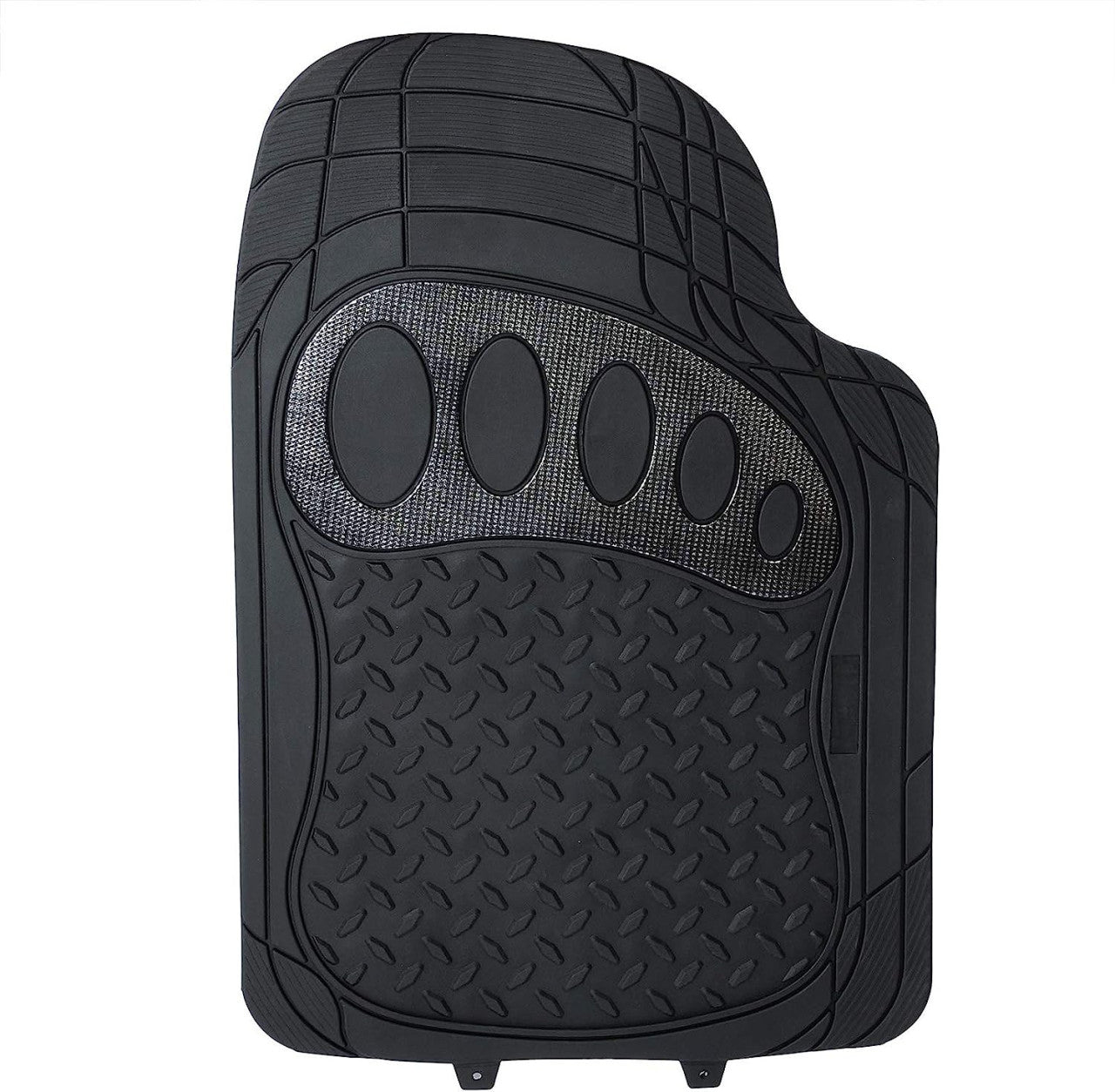 24goodz Universal Rubber Floor Mats - Durable and Waterproof - Rubber - For All Cars - Black - sz