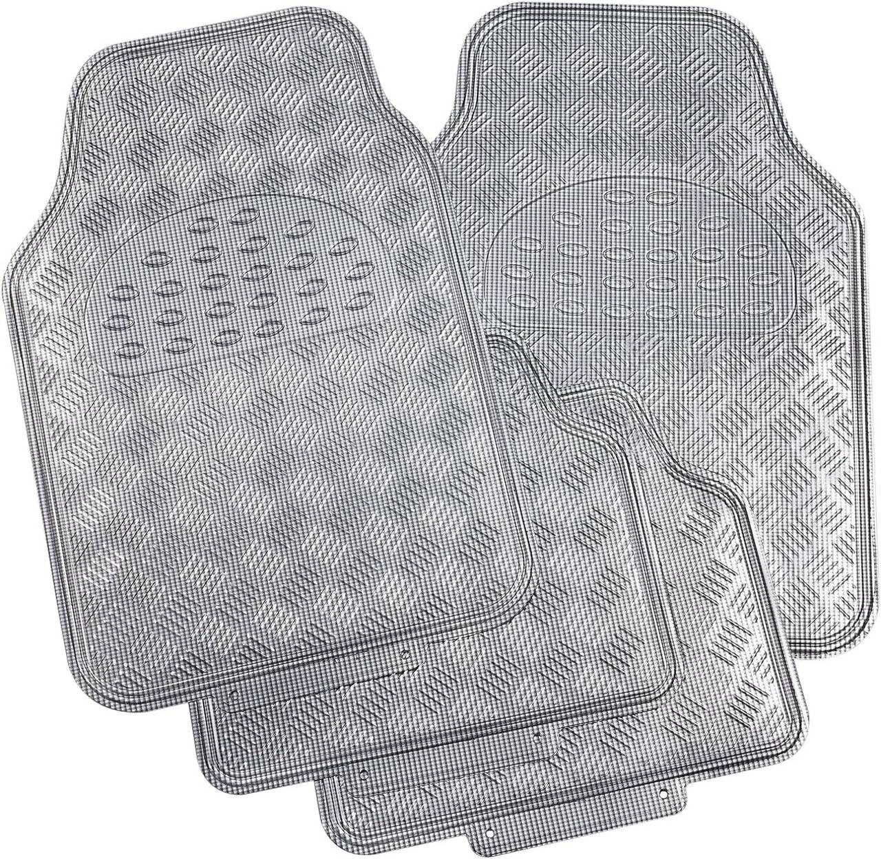 24goodz Universal Car Floor Mats - Durable and Waterproof - PVC - For All Seasons - Anthracite