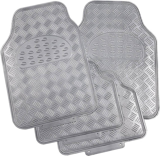 24goodz Universal Car Floor Mats - Durable and Waterproof - PVC - For All Seasons - Anthracite