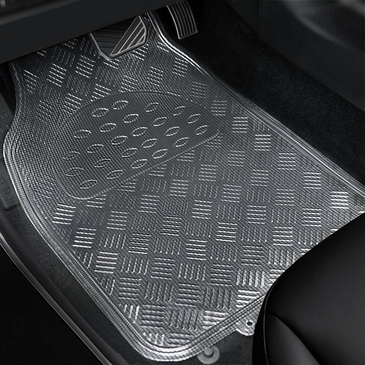 24goodz Universal Car Floor Mats - Durable and Waterproof - PVC - For All Seasons - Anthracite