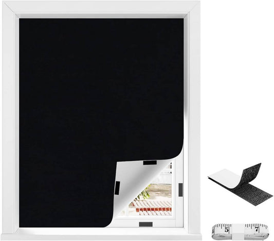 24goodz Blackout Curtain without Drilling - Easy Installation - 100% Polyester - For Everyone - 300x145 cm - Black