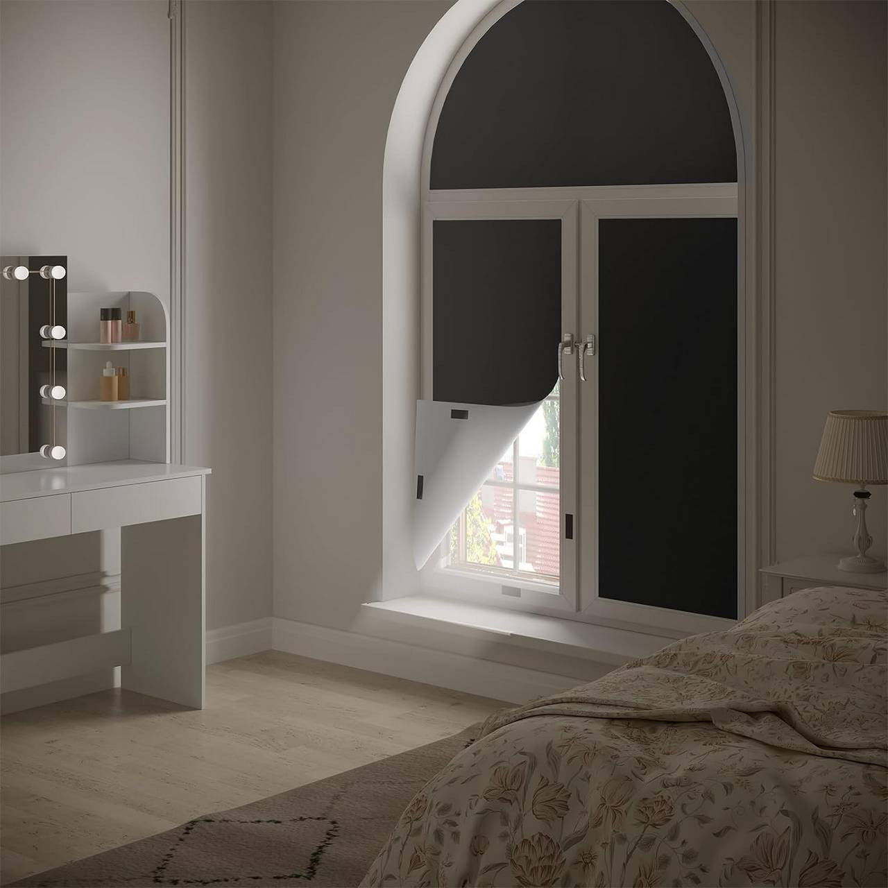24goodz Blackout Curtain without Drilling - Easy Installation - 100% Polyester - For Everyone - 300x145 cm - Black