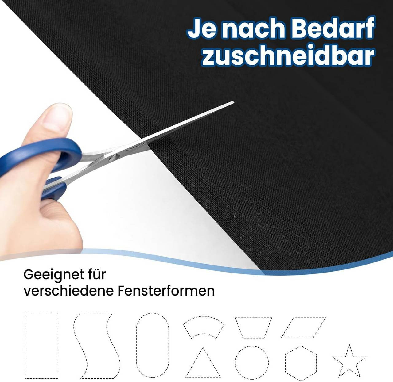 24goodz Blackout Curtain without Drilling - Easy Installation - 100% Polyester - For Everyone - 300x145 cm - Black
