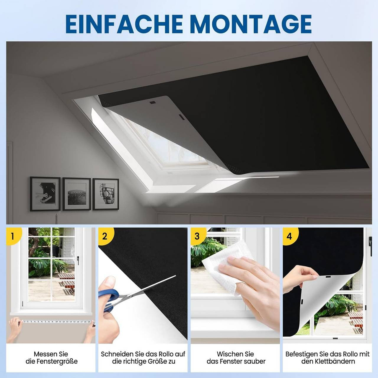 24goodz Blackout Curtain without Drilling - Easy Installation - 100% Polyester - For Everyone - 300x145 cm - Black