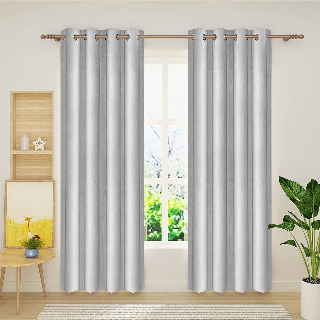 24goodz Blackout Curtain with Eyelets - Elegant and Insulating - 100% Polyester - Light Grey - 140x245 cm - hgr