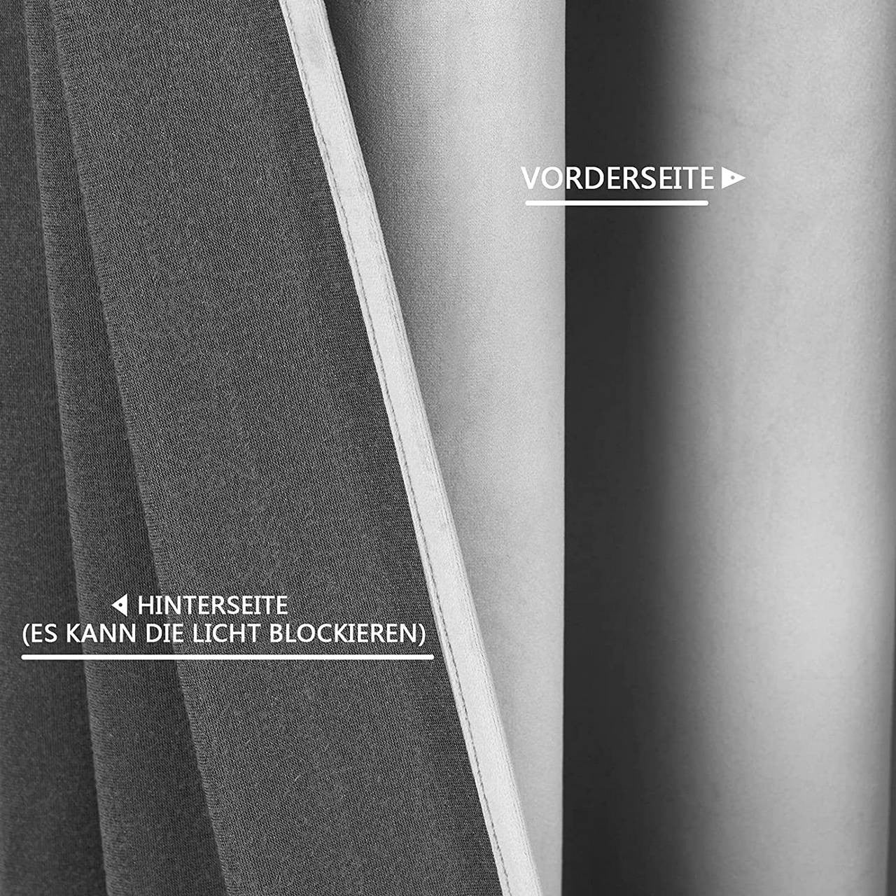 24goodz Blackout Curtain with Eyelets - Elegant and Insulating - 100% Polyester - Light Grey - 140x245 cm - hgr